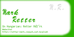 mark retter business card